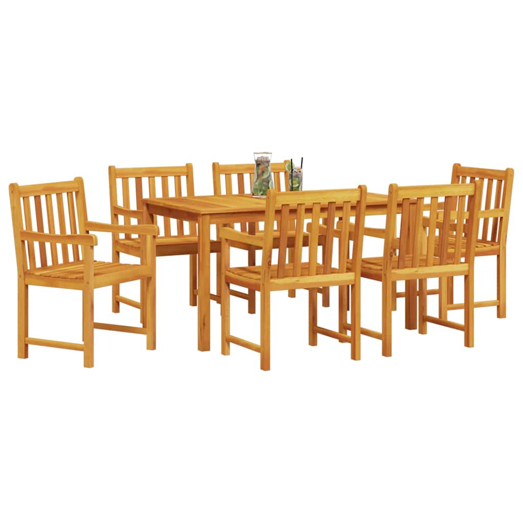 Garten Essgruppe 7 pcs Braun Massivholz Akazie