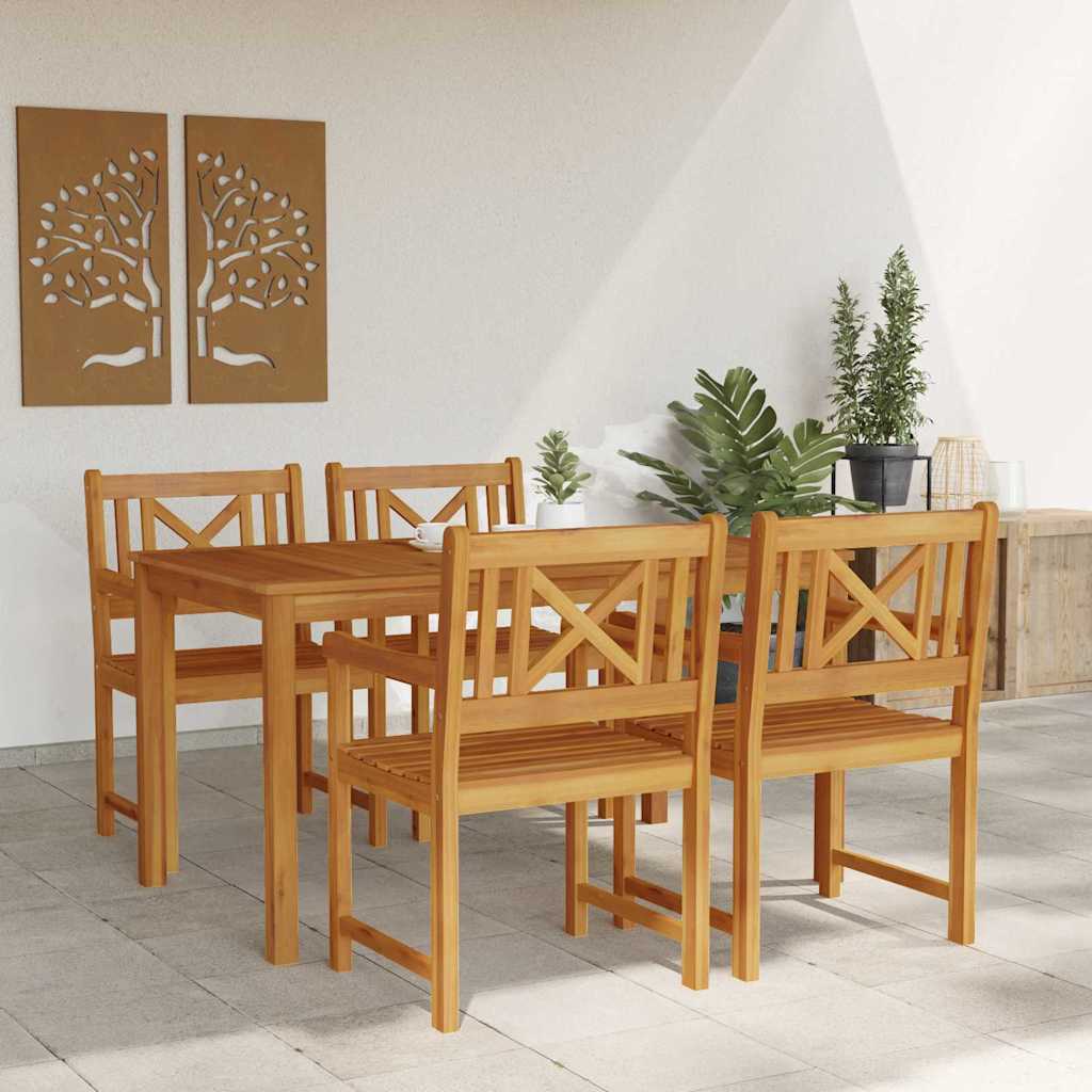 Garten Essgruppe 5 pcs Braun Massivholz Akazie