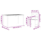 Garten Essgruppe 5 pcs Braun Massivholz Akazie