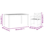 Garten Essgruppe 5 pcs Braun Massivholz Akazie