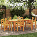 Garten Essgruppe 7 pcs Braun Massivholz Akazie