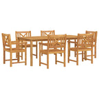 Garten Essgruppe 7 pcs Braun Massivholz Akazie