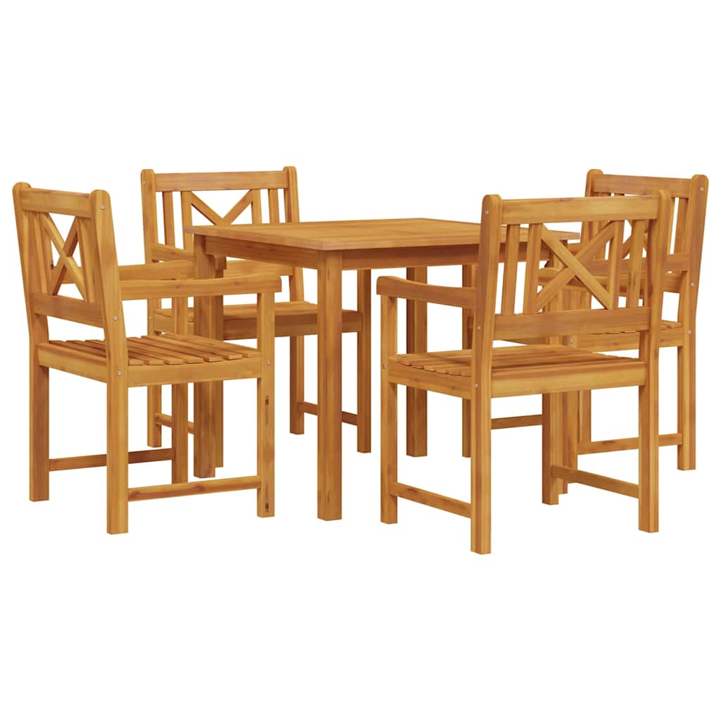 Garten Essgruppe 5 pcs Braun Massivholz Akazie