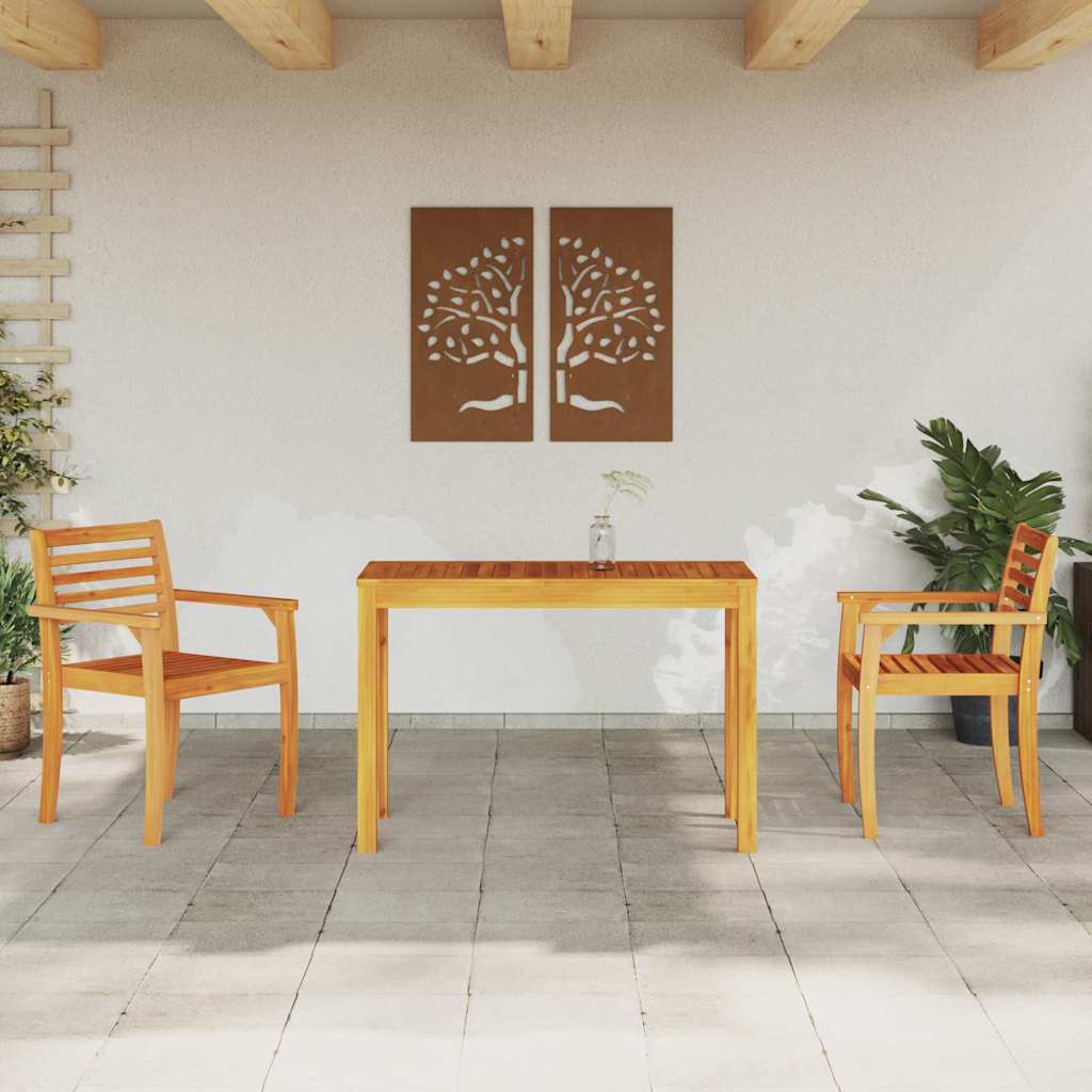 Garten Essgruppe 3 pcs Braun Massivholz Akazie