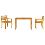 Garten Essgruppe 3 pcs Braun Massivholz Akazie
