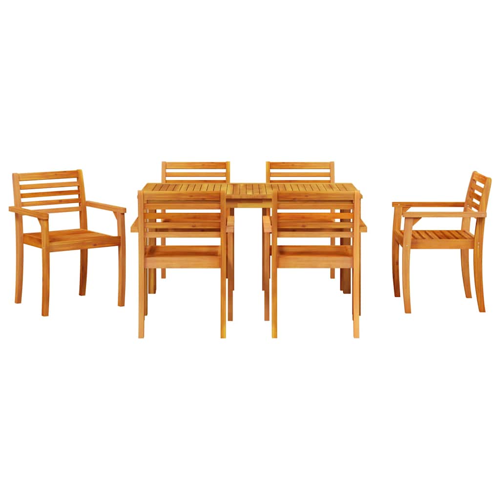 Garten Essgruppe 7 pcs Braun Massivholz Akazie
