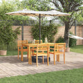 Garten Essgruppe 5 pcs Braun Massivholz Akazie