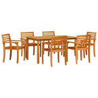 Garten Essgruppe 7 pcs Braun Massivholz Akazie