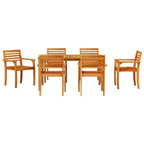 Garten Essgruppe 7 pcs Braun Massivholz Akazie