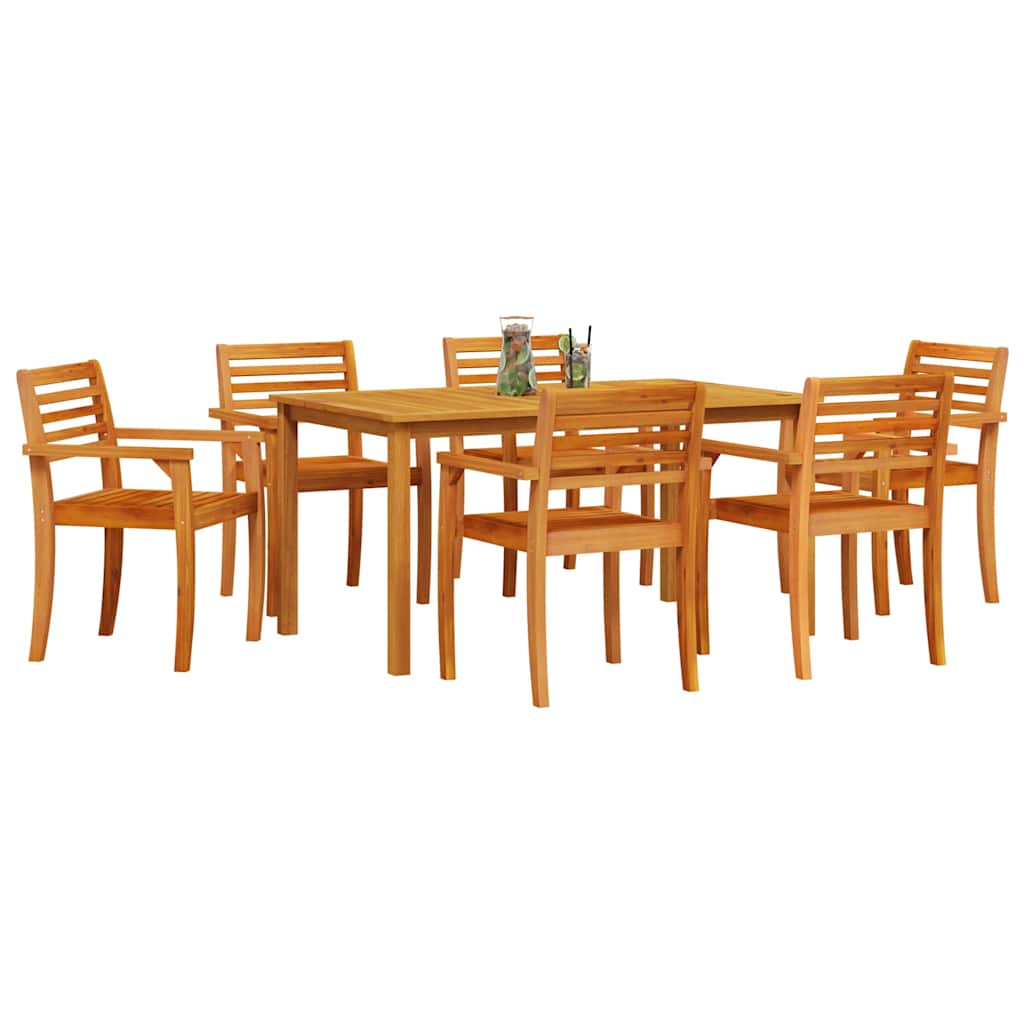 Garten Essgruppe 7 pcs Braun Massivholz Akazie