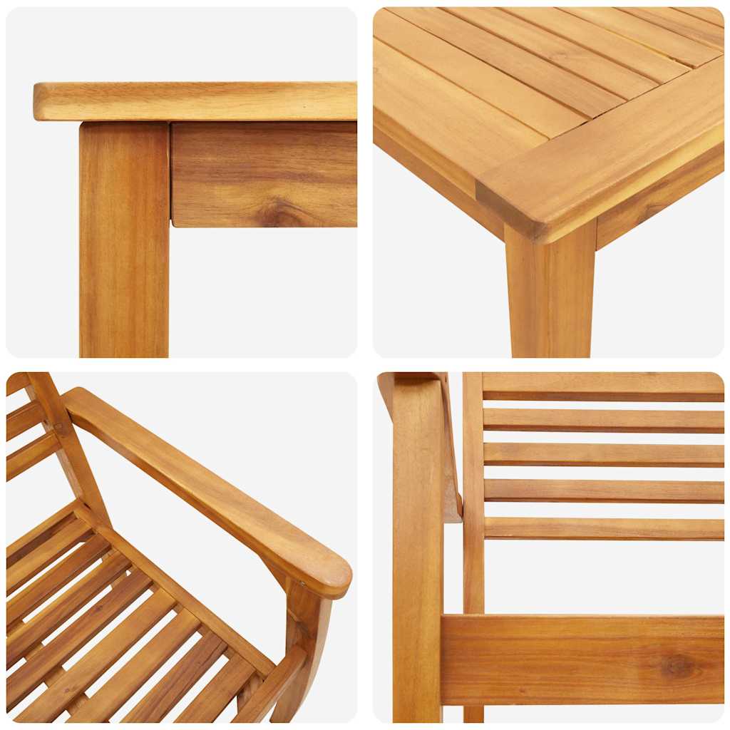Garten Essgruppe 3 pcs Braun Massivholz Akazie