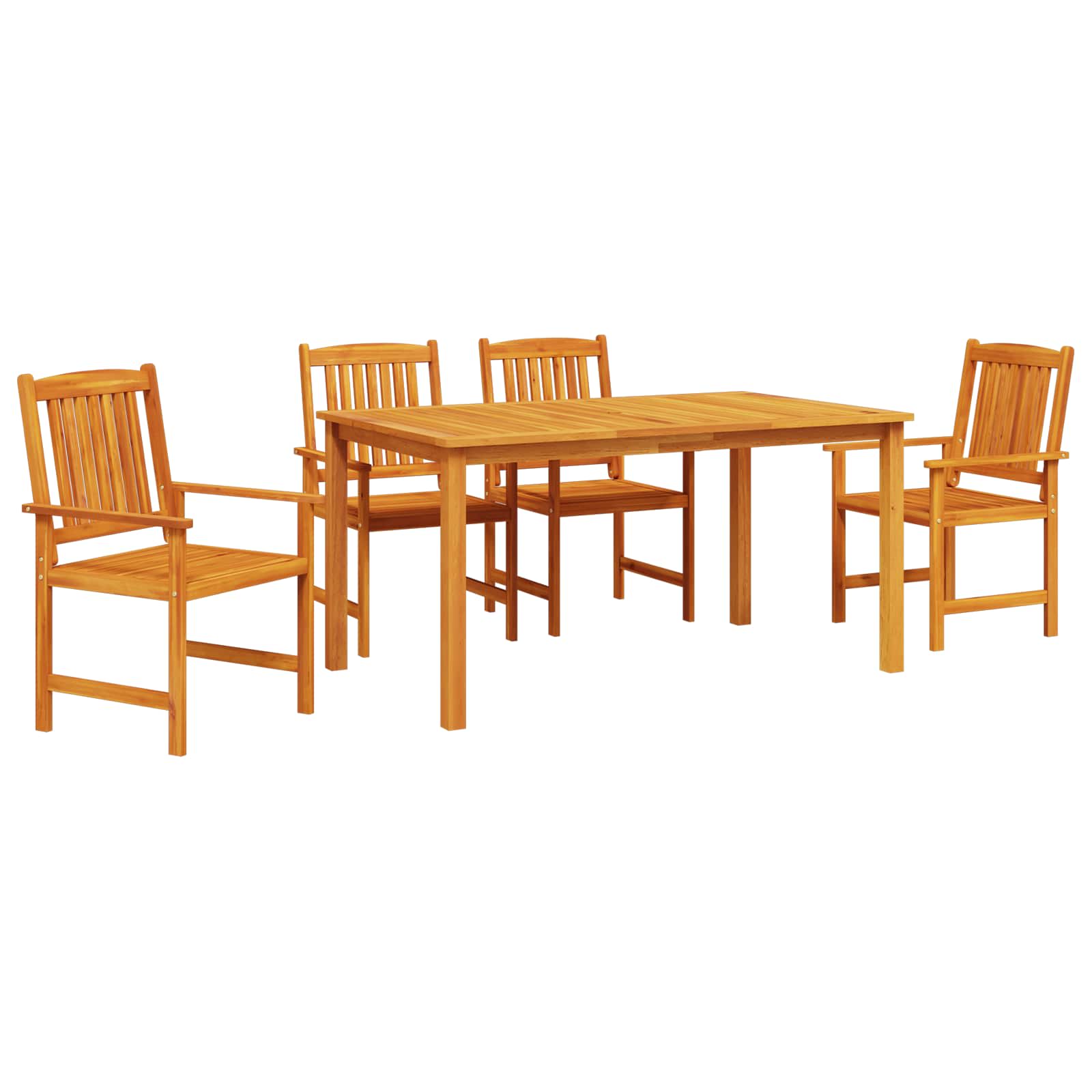 Garten Essgruppe 5 pcs Braun Massivholz Akazie