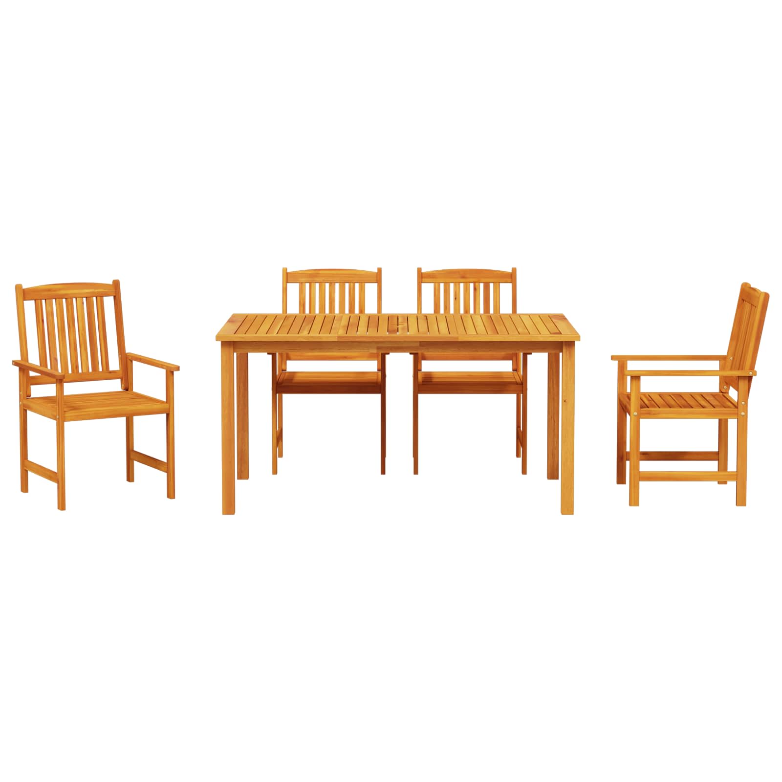Garten Essgruppe 5 pcs Braun Massivholz Akazie