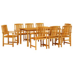 Garten Essgruppe 9 pcs Braun Massivholz Akazie