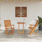 Klapp Bistro Set 3 pcs Braun Massivholz Akazie