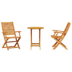 Klapp Bistro Set 3 pcs Braun Massivholz Akazie