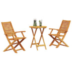 Klapp Bistro Set 3 pcs Braun Massivholz Akazie