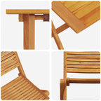 Klapp Bistro Set 3 pcs Braun Massivholz Akazie