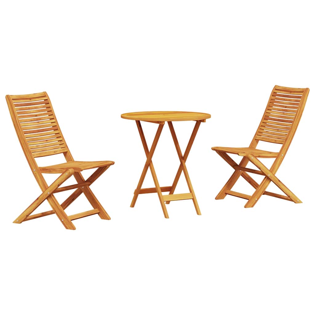 Klapp Bistro Set 3 pcs Braun Massivholz Akazie