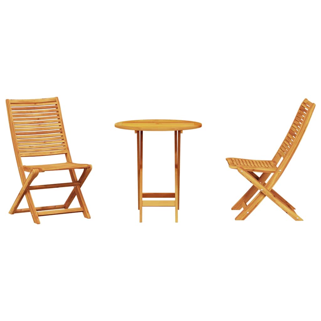 Klapp Bistro Set 3 pcs Braun Massivholz Akazie
