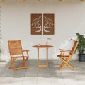 Klapp Bistro Set 3 pcs Braun Massivholz Akazie