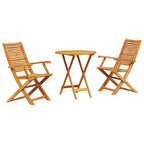 Klapp Bistro Set 3 pcs Braun Massivholz Akazie