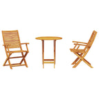 Klapp Bistro Set 3 pcs Braun Massivholz Akazie