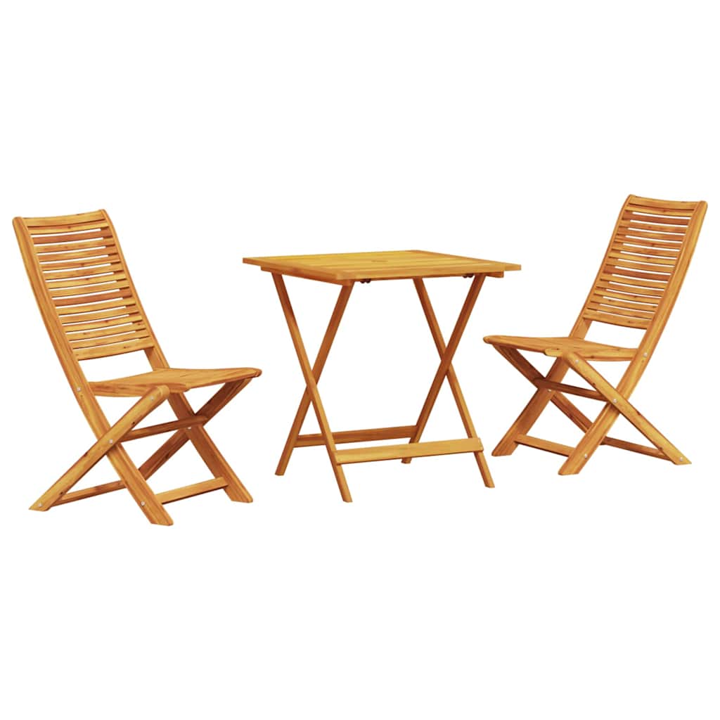 Klapp Bistro Set 3 pcs Braun Massivholz Akazie