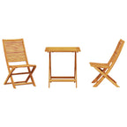 Klapp Bistro Set 3 pcs Braun Massivholz Akazie
