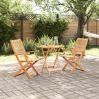 Klapp Bistro Set 3 pcs Braun Massivholz Akazie