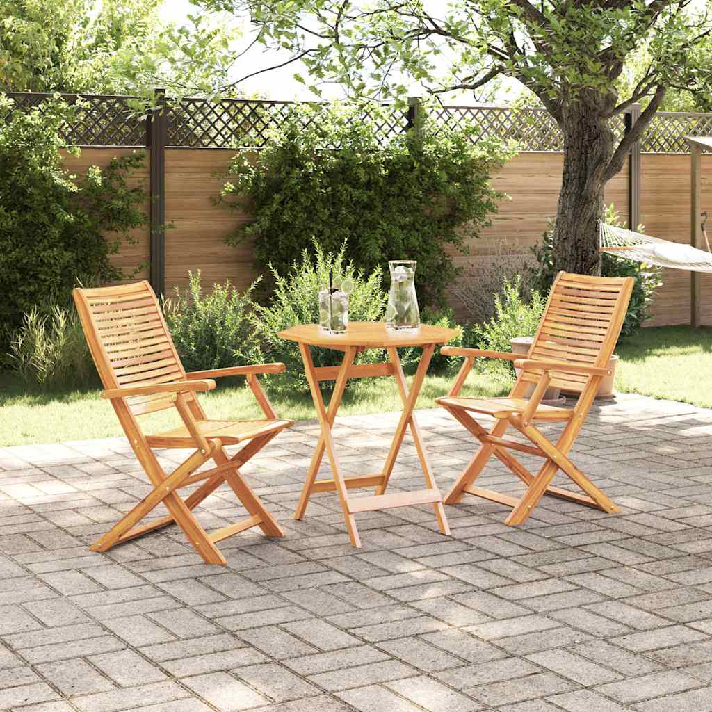 Klapp Bistro Set 3 pcs Braun Massivholz Akazie