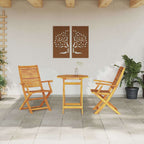 Klapp Bistro Set 3 pcs Braun Massivholz Akazie