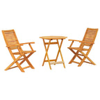 Klapp Bistro Set 3 pcs Braun Massivholz Akazie