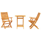 Klapp Bistro Set 3 pcs Braun Massivholz Akazie