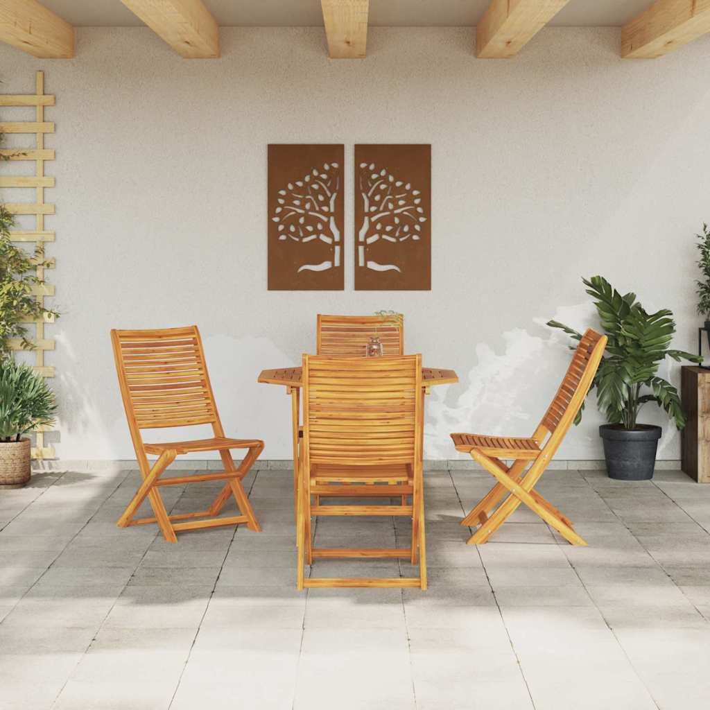 Garten Essgruppe 5 pcs Braun Massivholz Akazie