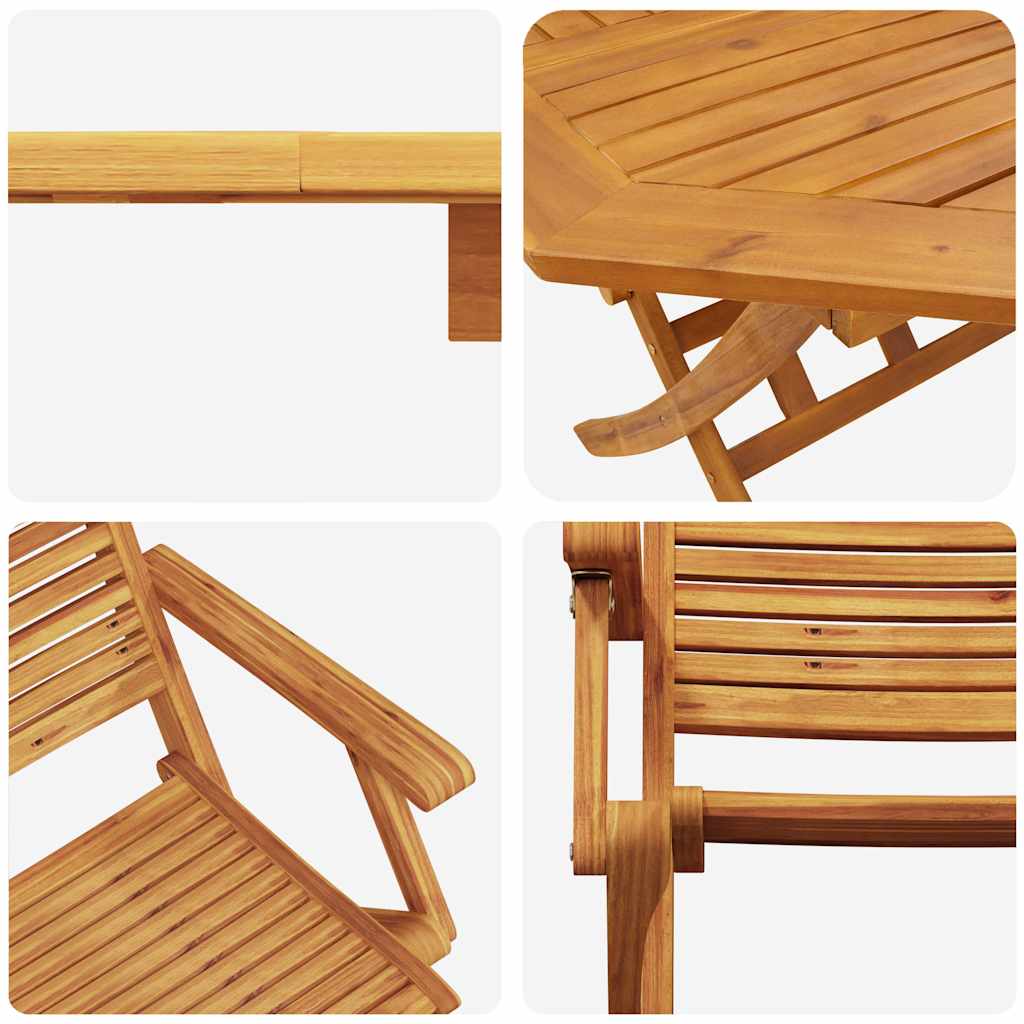 Garten Essgruppe 5 pcs Braun Massivholz Akazie