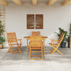 Garten Essgruppe 5 pcs Braun Massivholz Akazie