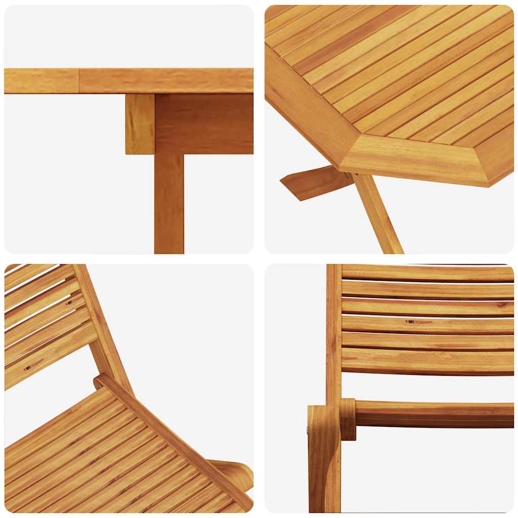 Garten Essgruppe 5 pcs Braun Massivholz Akazie