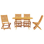 Garten Essgruppe 5 pcs Braun Massivholz Akazie
