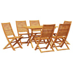 Garten Essgruppe 7 pcs Braun Massivholz Akazie