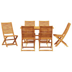 Garten Essgruppe 7 pcs Braun Massivholz Akazie