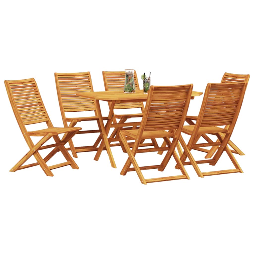 Garten Essgruppe 7 pcs Braun Massivholz Akazie