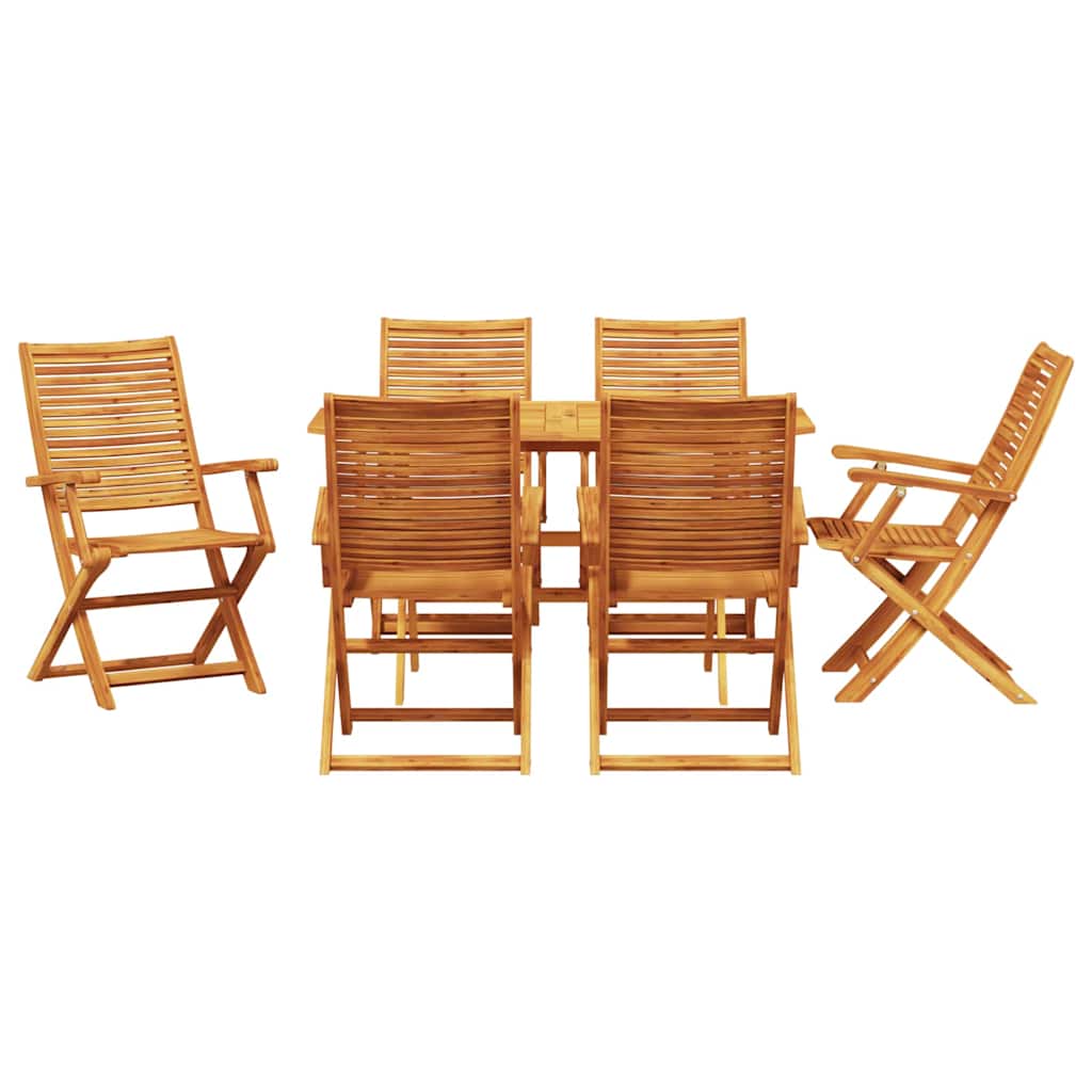 Garten Essgruppe 7 pcs Braun Massivholz Akazie