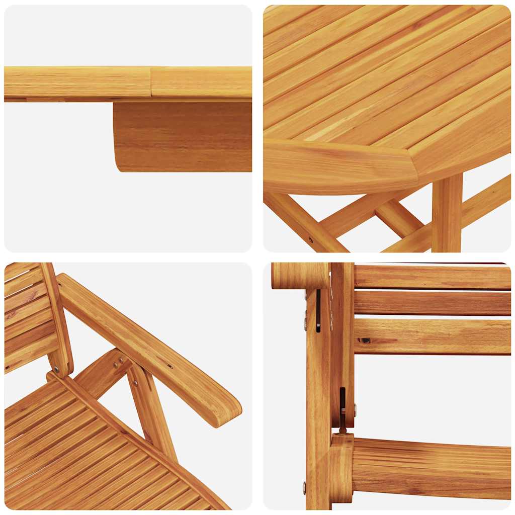 Garten Essgruppe 5 pcs Braun Massivholz Akazie