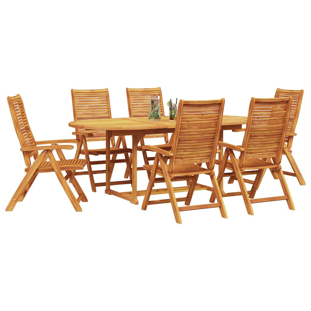 Garten Essgruppe 7 pcs Braun Massivholz Akazie
