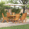 Garten Essgruppe 7 pcs Braun Massivholz Akazie