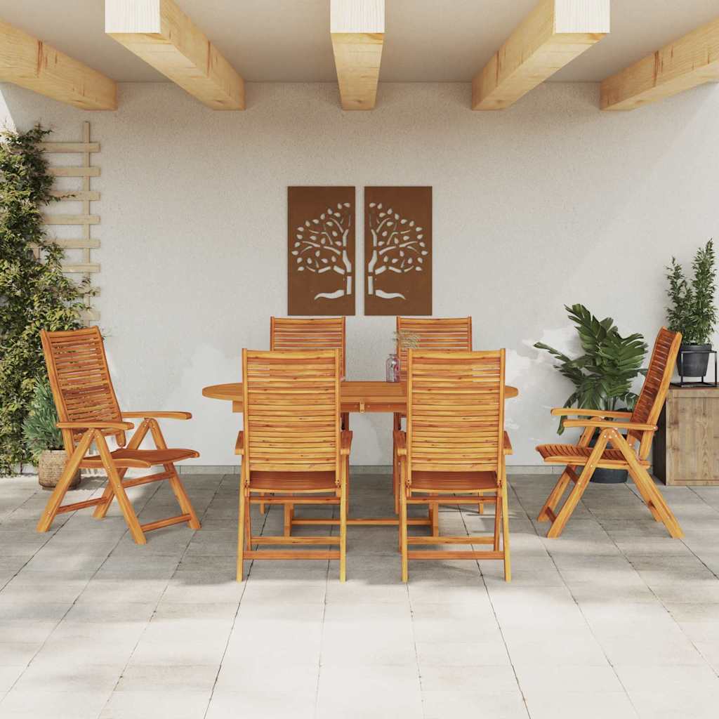Garten Essgruppe 7 pcs Braun Massivholz Akazie