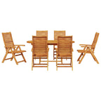 Garten Essgruppe 7 pcs Braun Massivholz Akazie