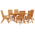 Garten Essgruppe 7 pcs Braun Massivholz Akazie