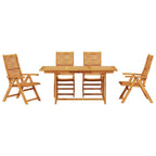 Garten Essgruppe 5 pcs Braun Massivholz Akazie